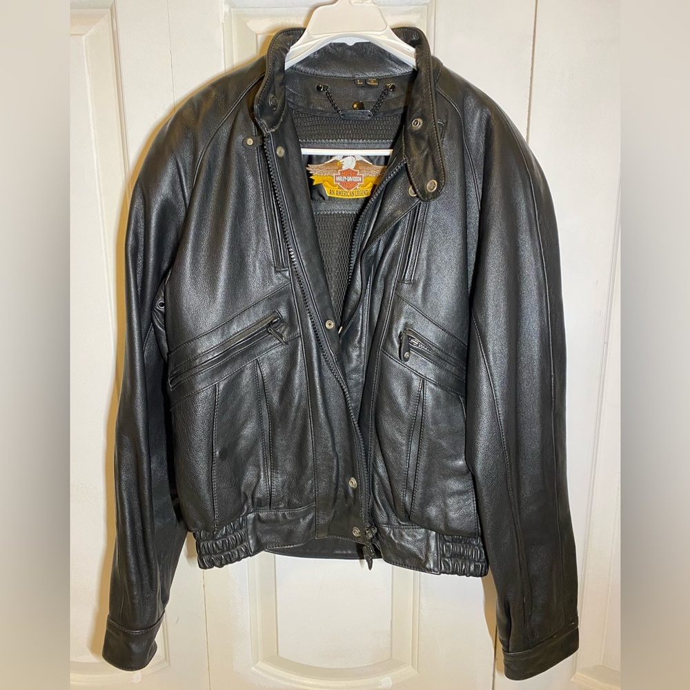 Harley-Davidson Leather Zip up Jacket Sz L